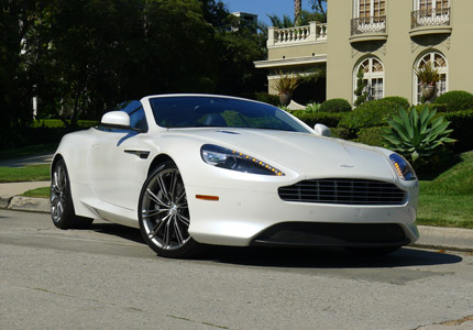A three-quarter front view of the Aston Martin DB9 Volante A three-quarter front view of the Aston Martin DB9 Volante